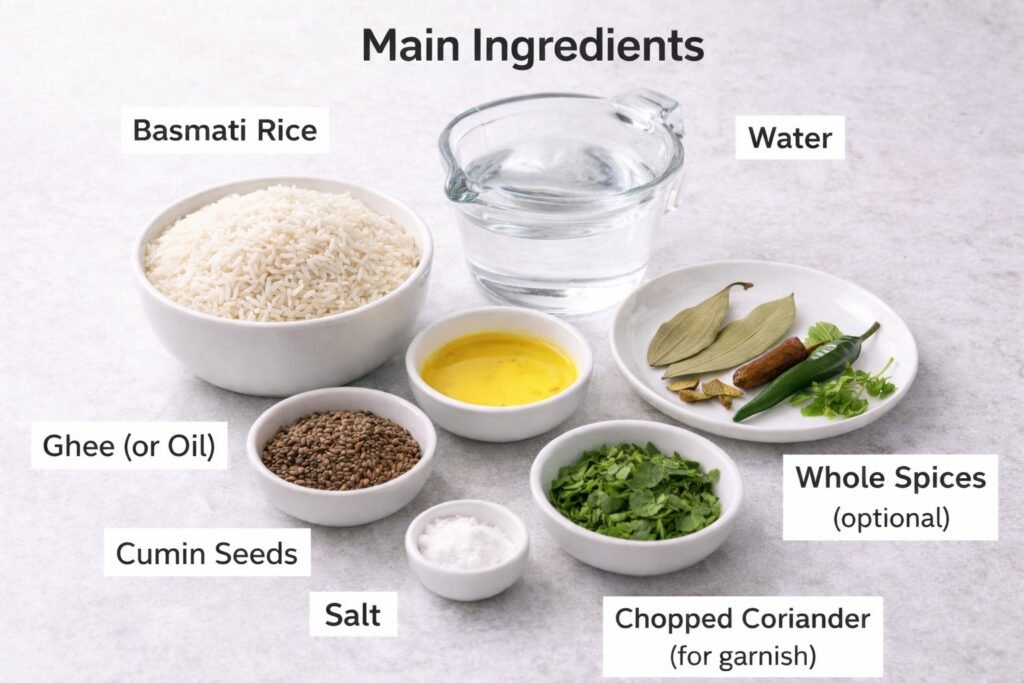 Jeera Rice Ingredients