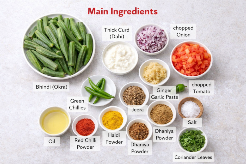 dahi bhindi ingrediants